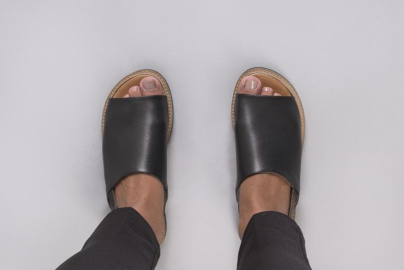 'Bella' women's vegan sandals by Ahimsa - black – Vegan Style