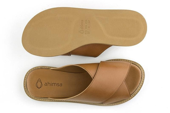 'Mia' women's vegan sandals by Ahimsa - brown - Vegan Style