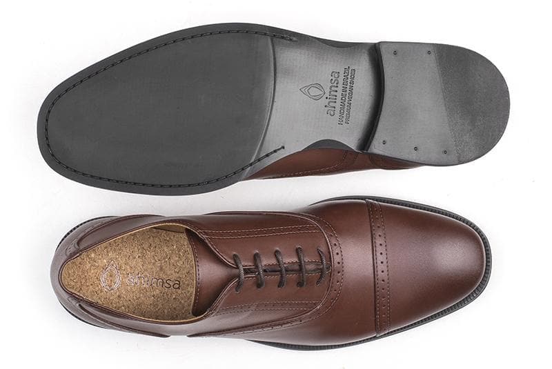 'Arthur' Men's classic shoe  by Ahimsa - cognac - Vegan Style