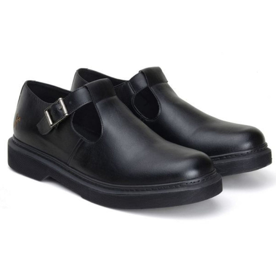'Mary Jane UK' vegan leather mary janes in a t-bar style by King55 - black