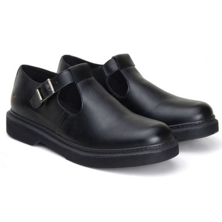 'Mary Jane UK' vegan leather mary janes in a t-bar style by King55 - black