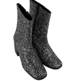 'Menos' vegan mid-calf boot by Zette Shoes - silver glitter