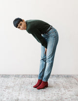 'Jacqui' vegan ankle boot by Zette Shoes - red textile