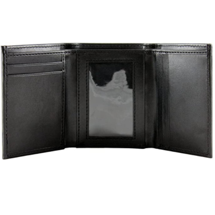 'Quinten' Tri-Fold Vegan Leather Wallet by The Vegan Collection - Black/Olive