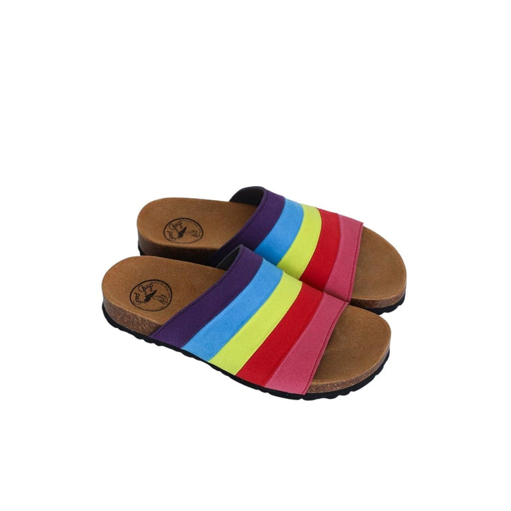 'Jerry' Vegan Leather Slides by Good Guys Don't Wear Leather - Rainbow