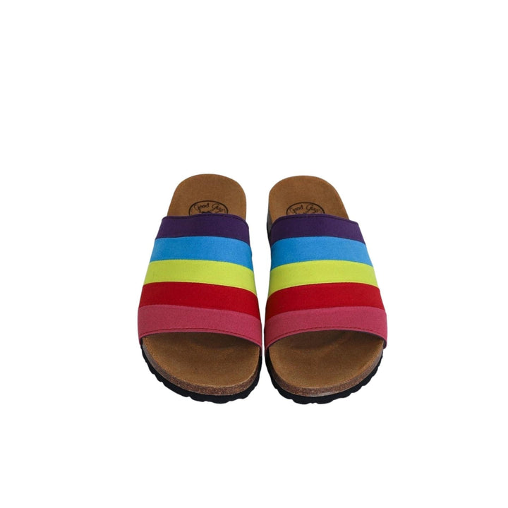 'Jerry' Vegan Leather Slides by Good Guys Don't Wear Leather - Rainbow