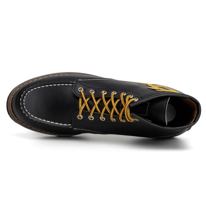 'Redwing' Vegan lace-up work boot by King55 - Black