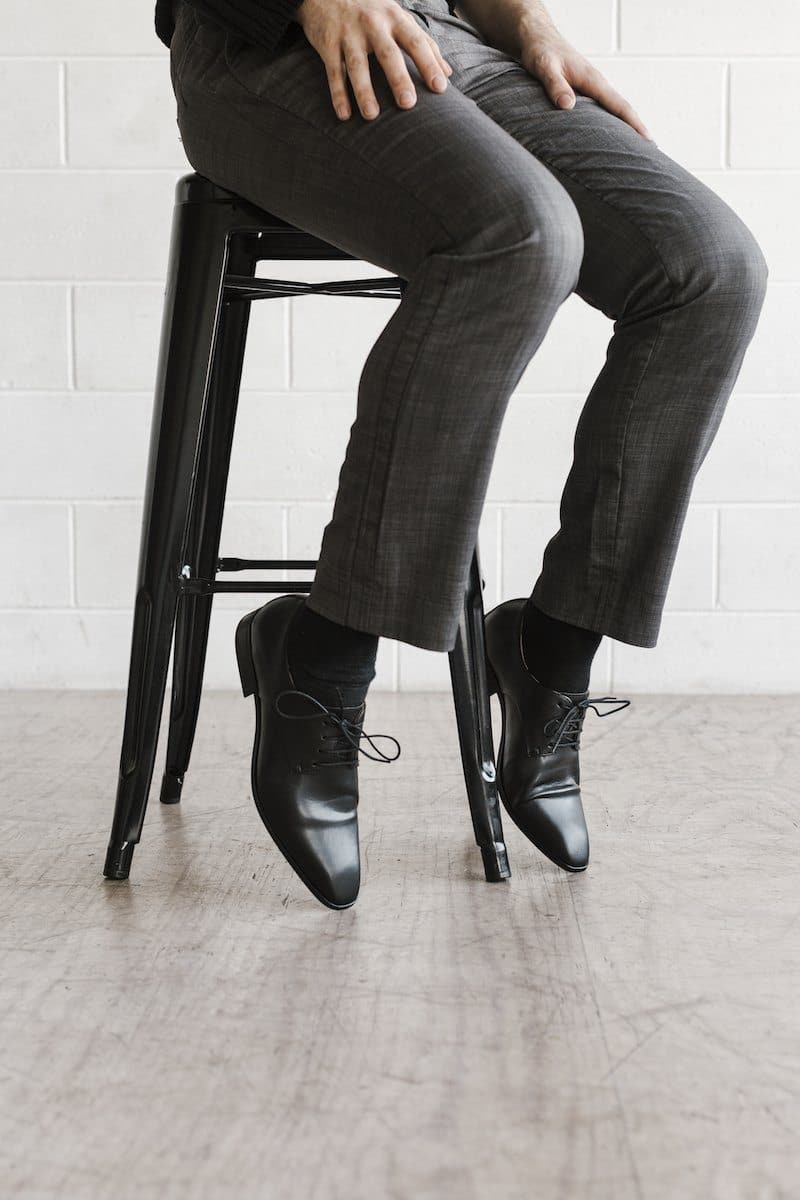 Black vegan leather men's dress shoes