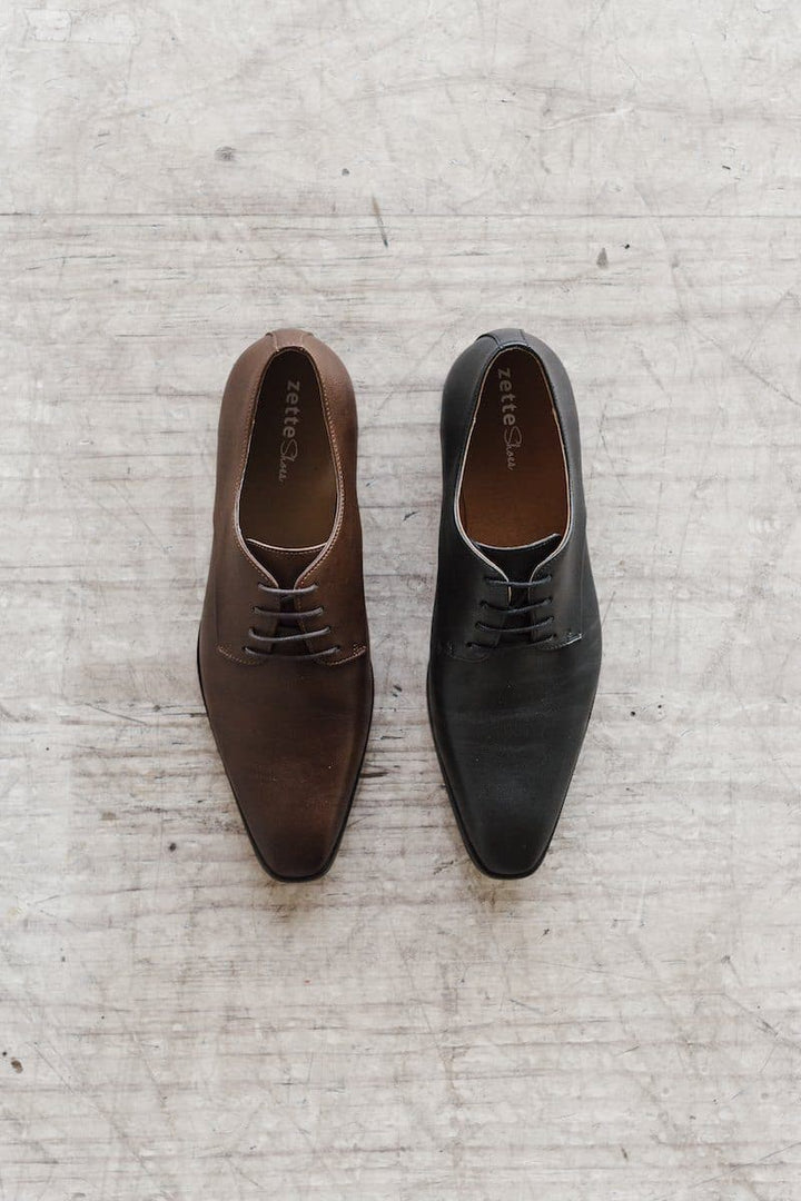 Ethical men's formal shoes, made from vegan leather by Zette Shoes.