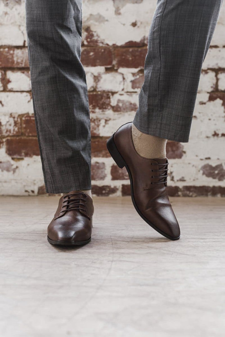 Remy men's vegan leather formal shoes by Zette, in tan colour.