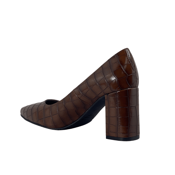 'Tanya 2'  vegan high heel by Zette Shoes - brown croc
