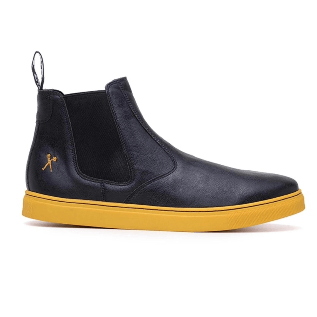 'Tokio' chelsea boot by King 55 - black with yellow outsole