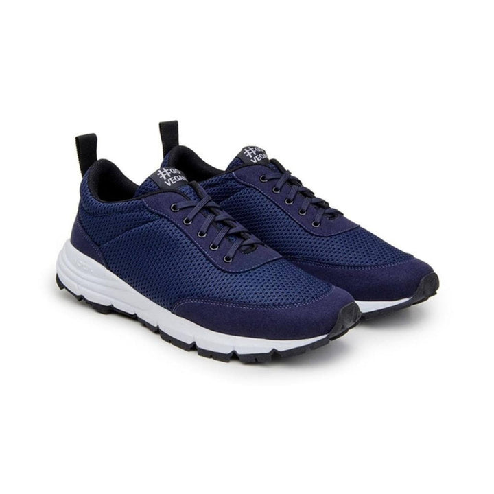 'Wave Trainer' vegan lace-up athletic sneaker by Ahimsa - navy