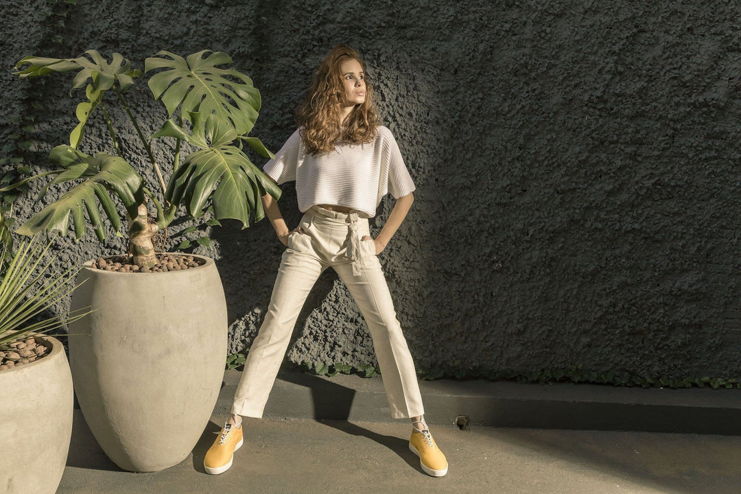 The Wave - Canvas sneaker from Ahimsa - yellow - Vegan Style