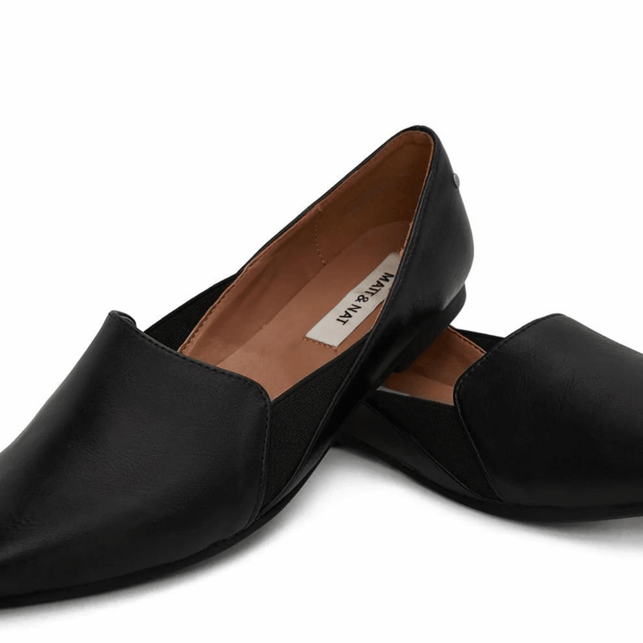 'Westmount' women's vegan flats with a pointed toe by Matt and Nat - black