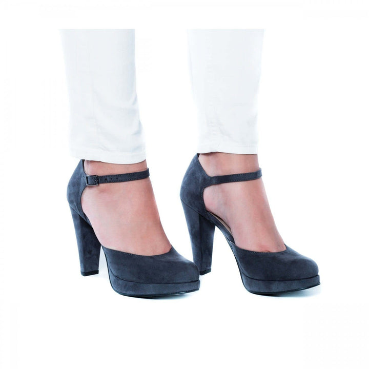 'Erica' women's vegan high heels mary-janes by NAE - grey - Vegan Style