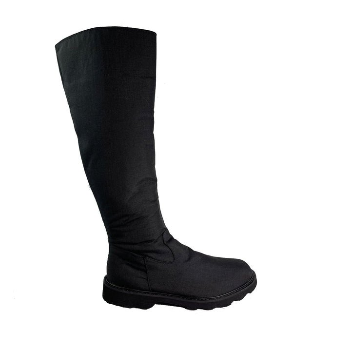 'Abbey' vegan knee-high riding boot with chunky sole by Zette Shoes - black