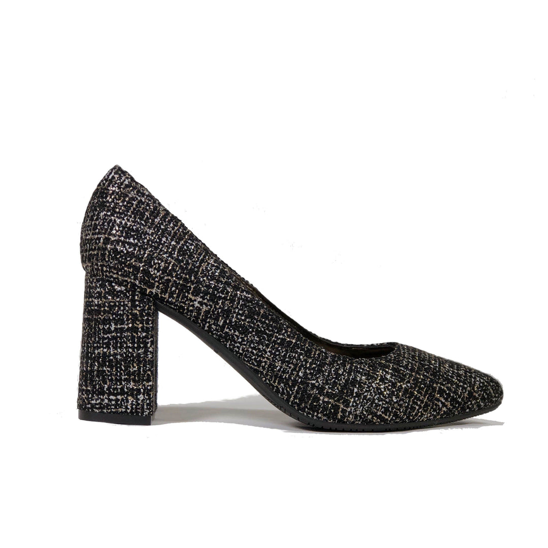 'Tanya 2' Black vegan textile high heel by Zette Shoes - Vegan Style