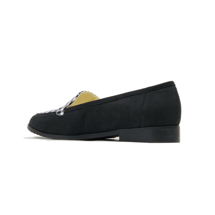 'Imogen' vegan-suede/textile loafers by Zette Shoes - black - Vegan Style