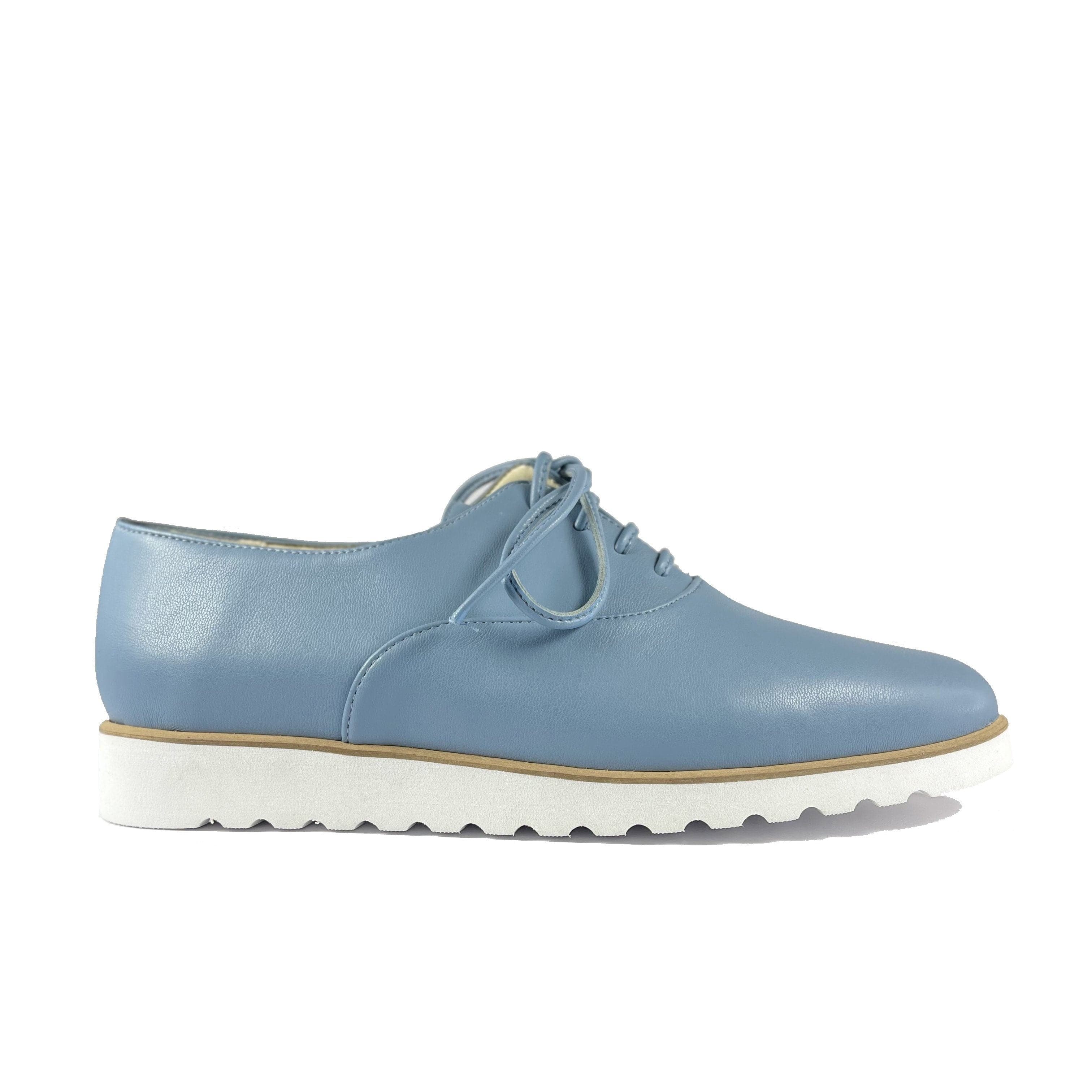 'Sarah' low-platform vegan oxford by Zette Shoes - light blue – Vegan Style