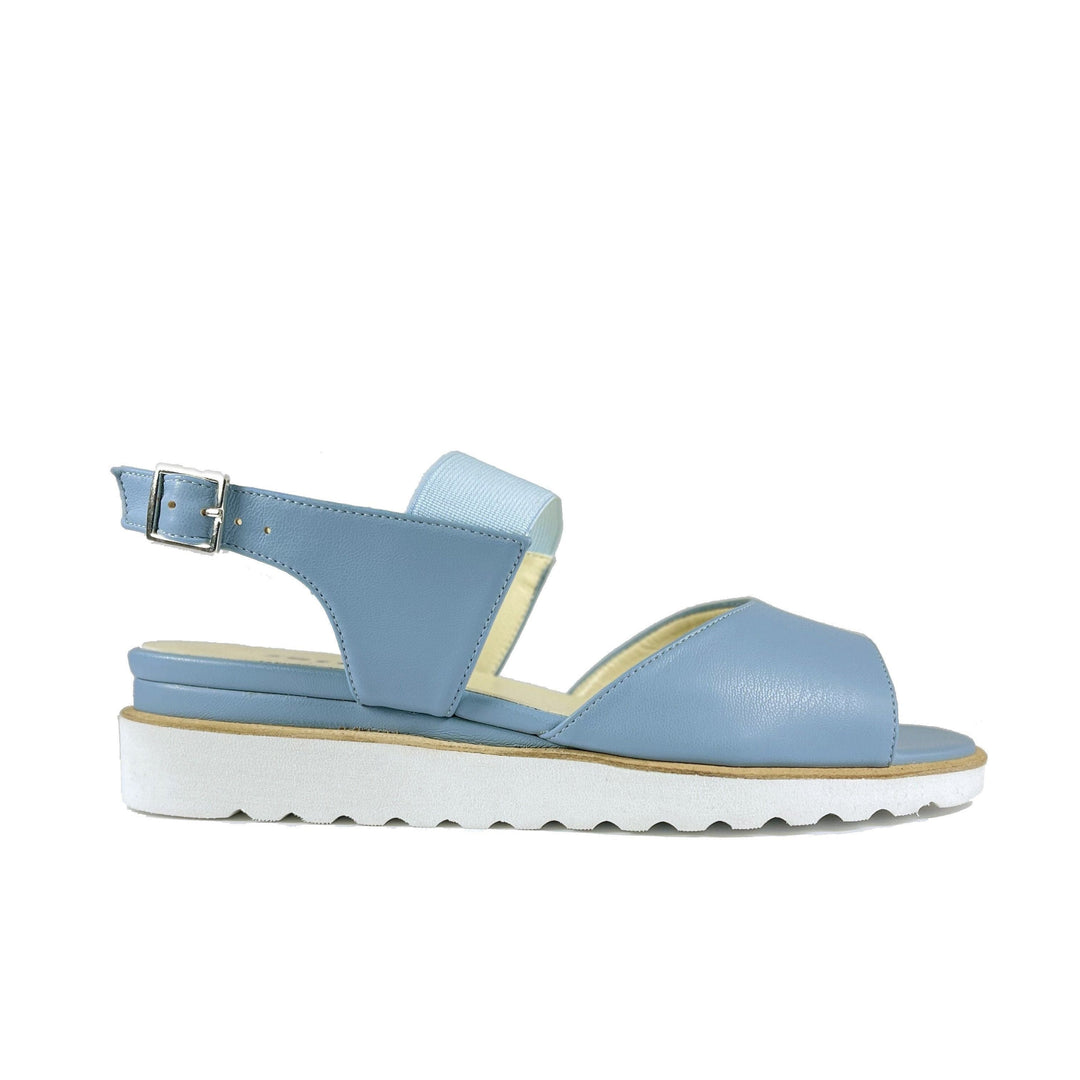 'Erica' low-platform vegan sandal by Zette Shoes - light blue