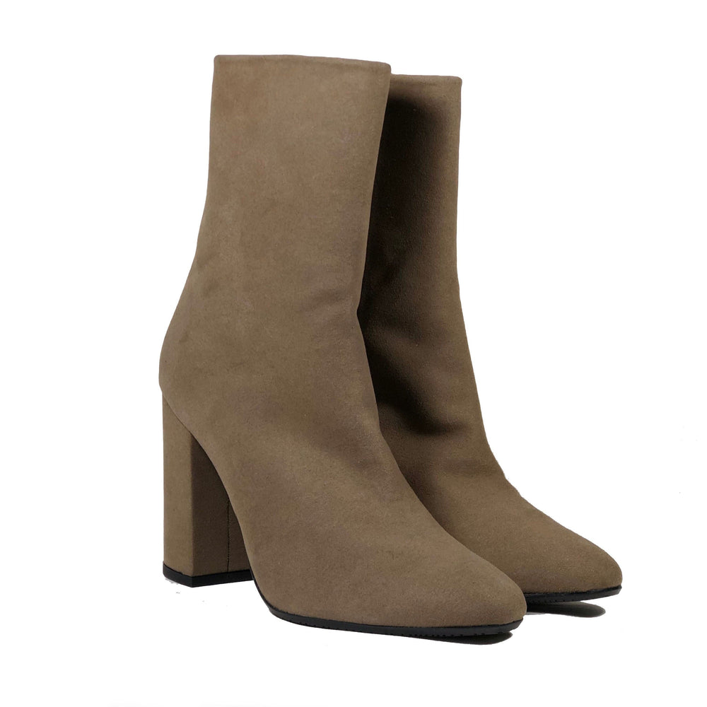 'Lisa' vegan-leather Chelsea bootie by Zette Shoes - taupe - Vegan Style