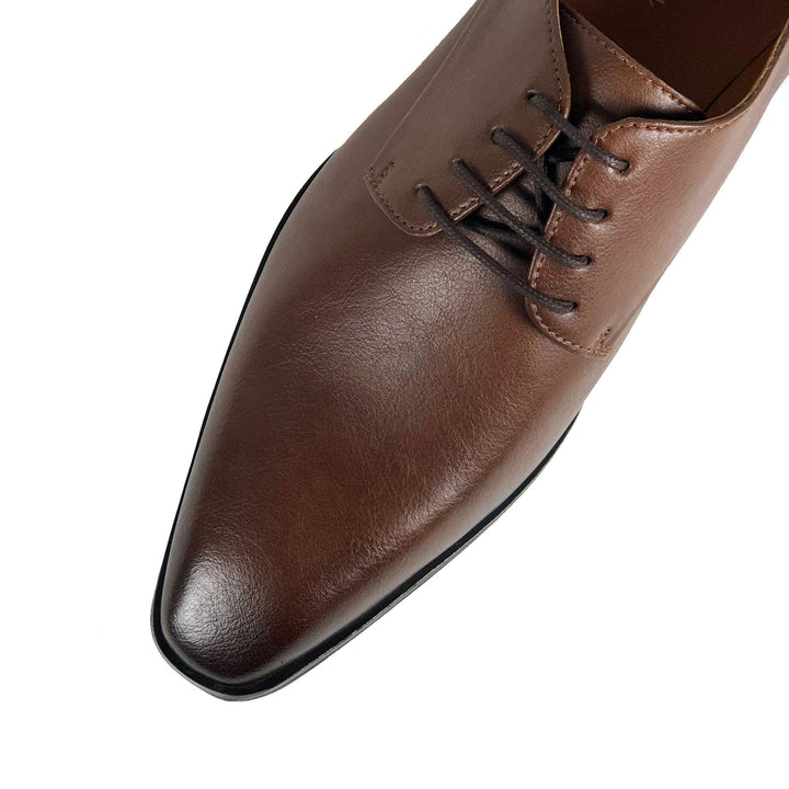 'Remy' - classic vegan derby in chestnut by Zette Shoes - Vegan Style