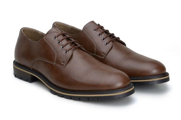 'David' men's derby shoe  by Ahimsa - cognac - Vegan Style