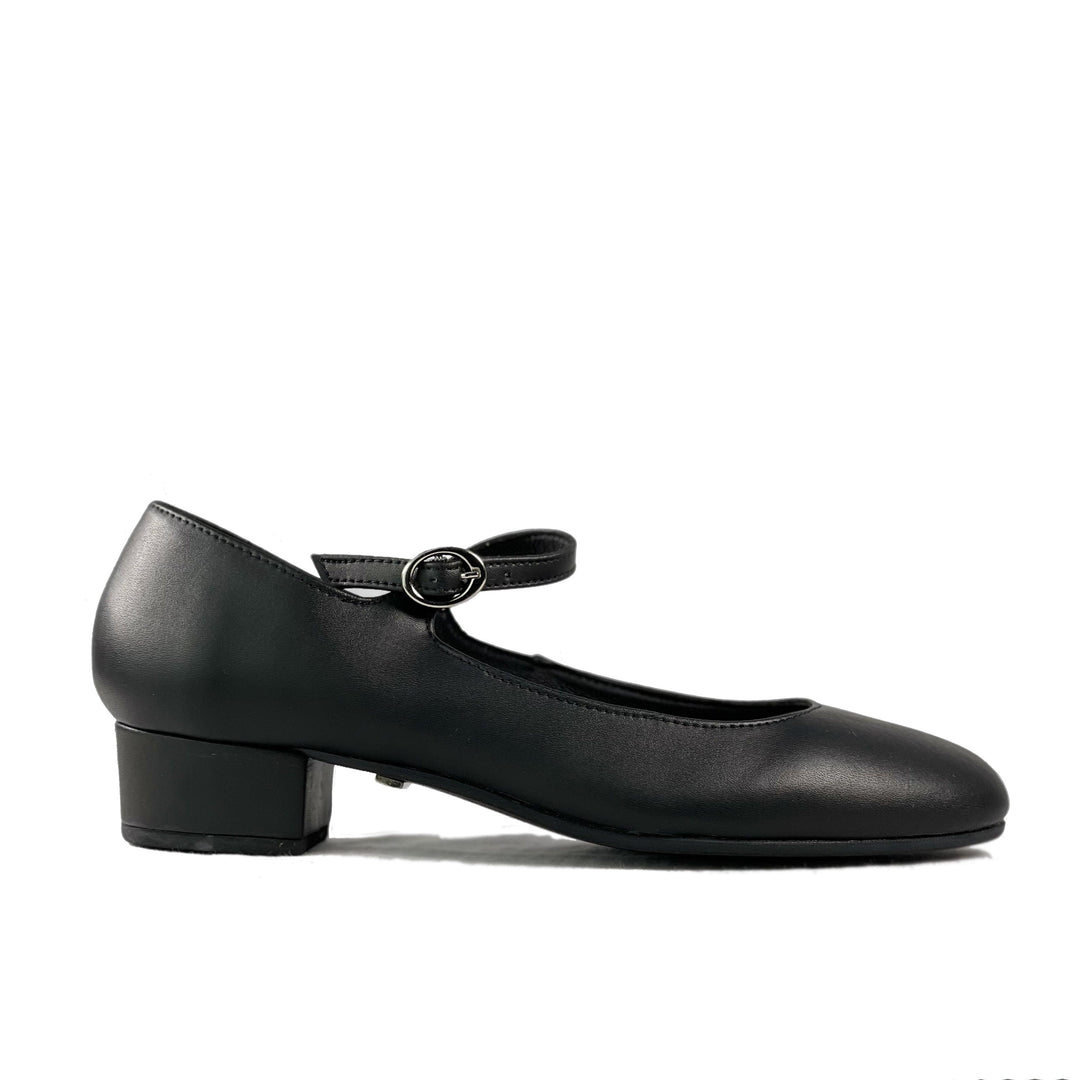 'Gracie' Mary-Jane vegan leather Low-Heels by Zette Shoes - Black