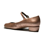 'Gracie' Mary-Jane textured vegan leather low-heels by Zette Shoes - pink