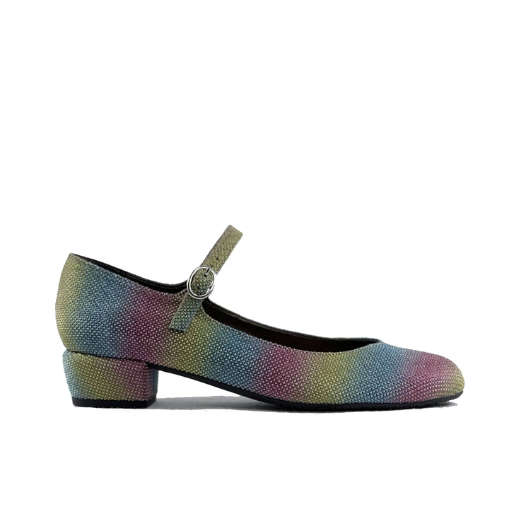 'Gracie' Mary-Jane rainbow sparkles Low-Heels  by Zette Shoes