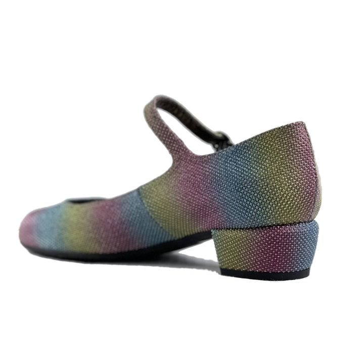 'Gracie' Mary-Jane rainbow sparkles Low-Heels  by Zette Shoes