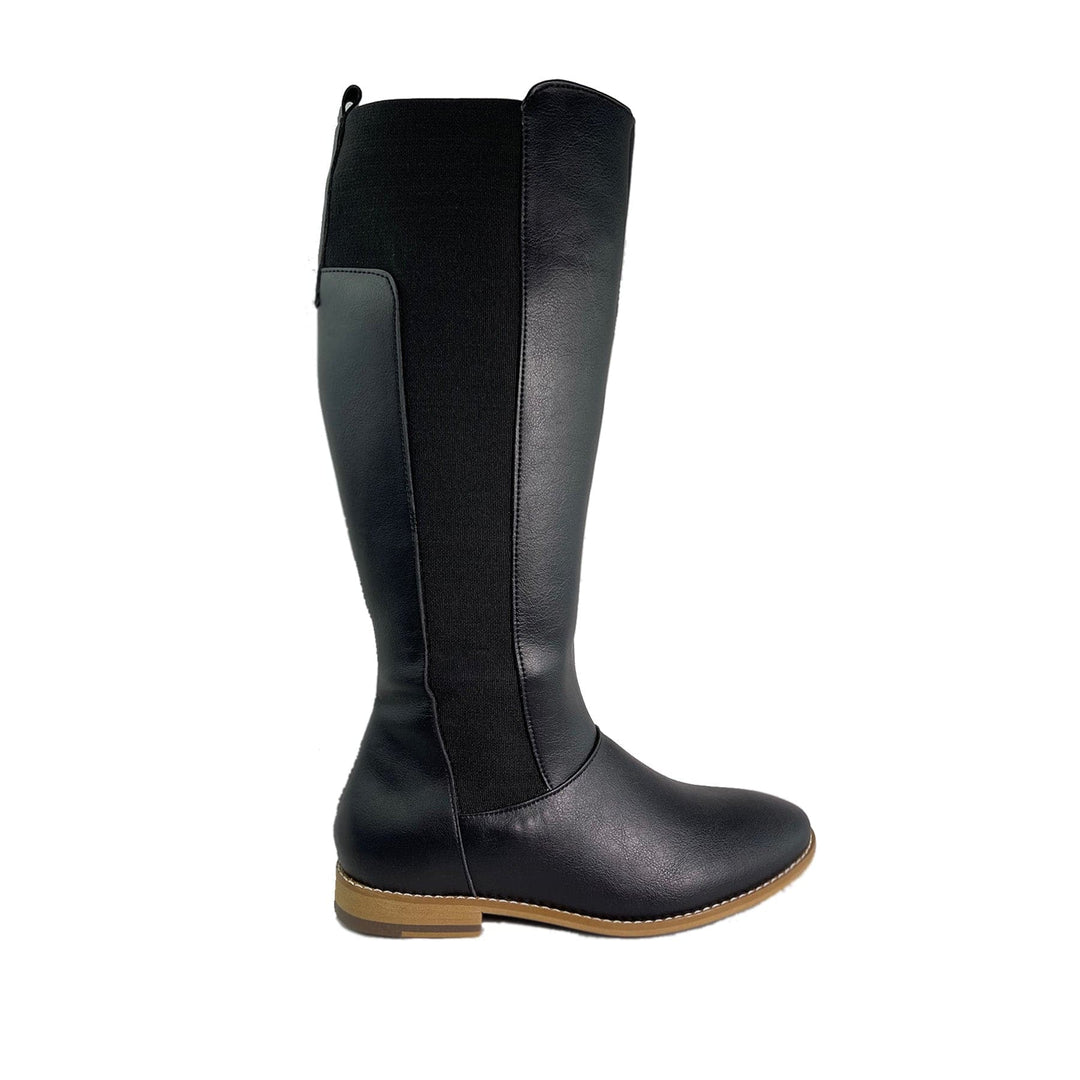 'Holly' vegan leather knee-high riding boot by Zette Shoes - black