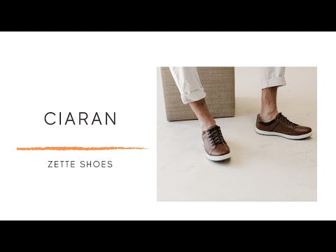 'Ciaran' men's vegan sneaker by Zette Shoes - cognac
