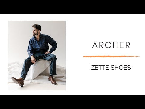 'Archer' men's cognac vegan-leather boot by Zette Shoes