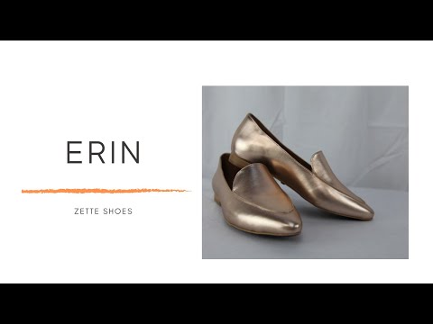 'Erin' vegan slipper flat by Zette Shoes - metallic apricot