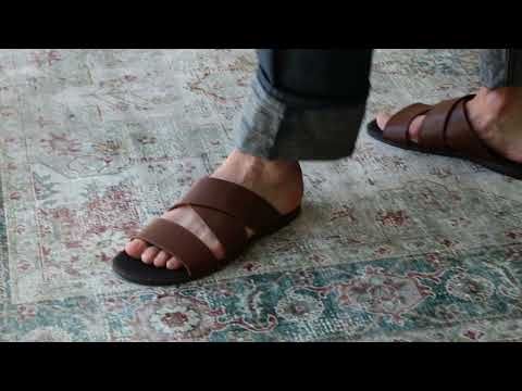 'Rimini' vegan leather men's sandal by Vincente Verde - cognac