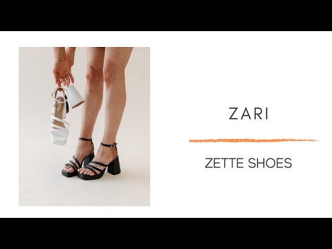 'Zari' women's black block heeled sandal by Zette Shoes