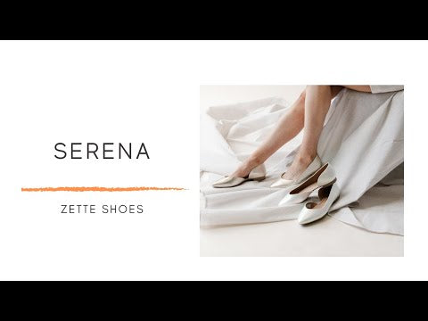 'Serena' women's pearl-sheen flat by Zette Shoes