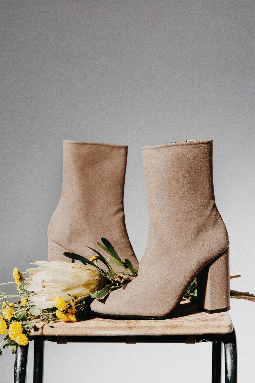 'Lisa' vegan-leather Chelsea bootie by Zette Shoes - taupe - Vegan Style