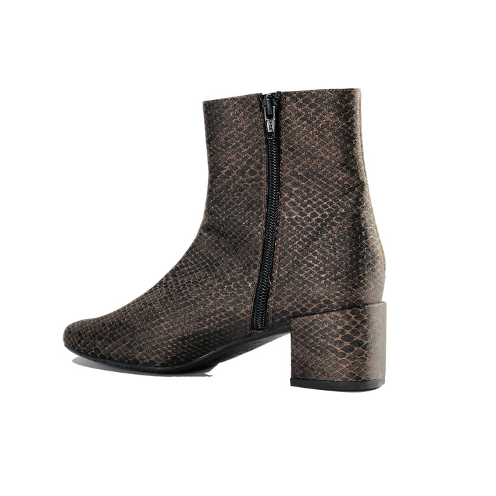 Jacqui - vegan snake leather ankle boots - bronze
