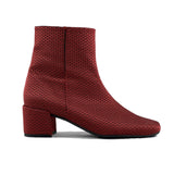 'Jacqui' vegan ankle boot by Zette Shoes - red textile