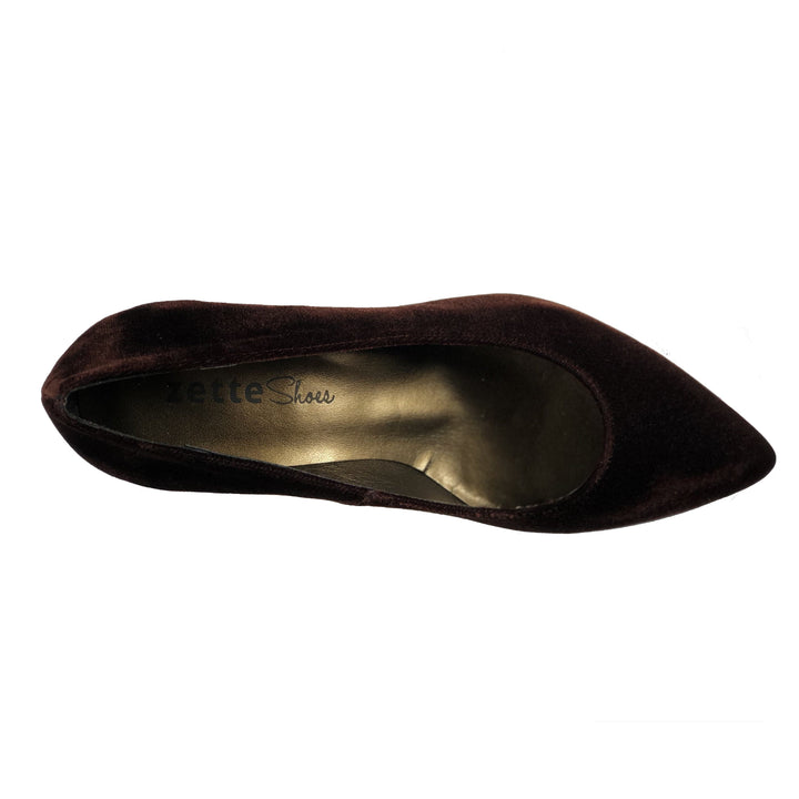 Joy vegan block heel pumps shoes - chocolate velvet