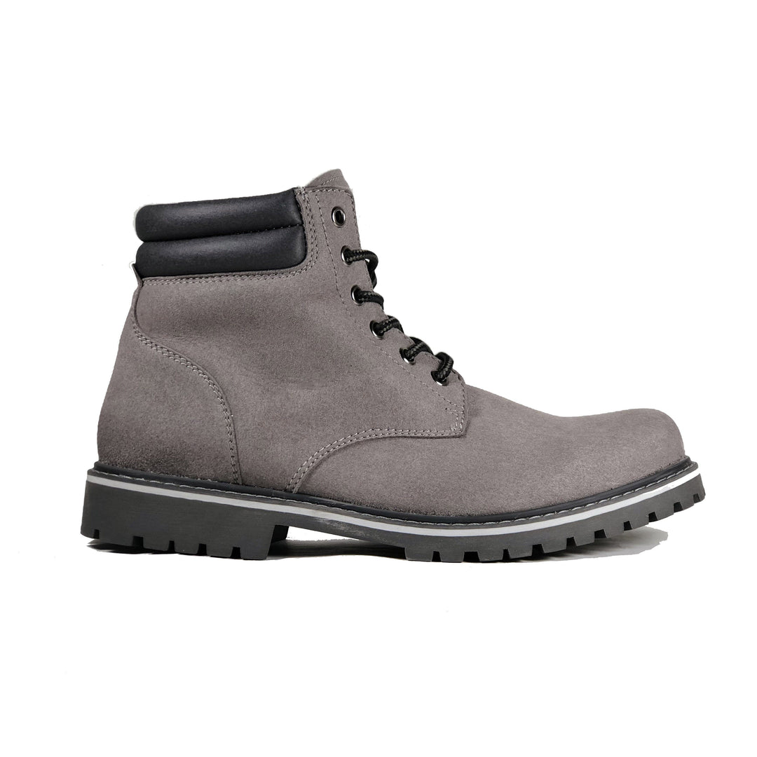 'Lennox' lace-up work boot for men by Zette Shoes - Grey - Vegan Style