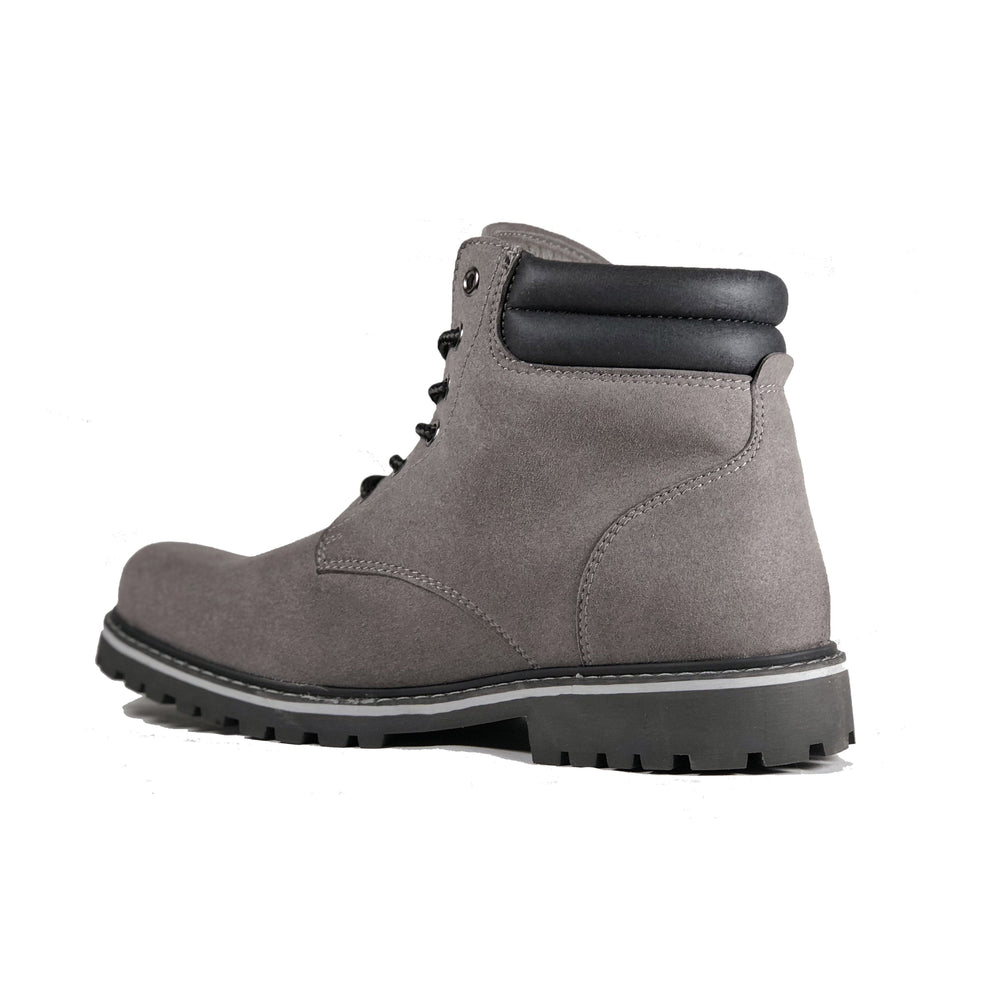 'Lennox' lace-up work boot for men by Zette Shoes - Grey - Vegan Style