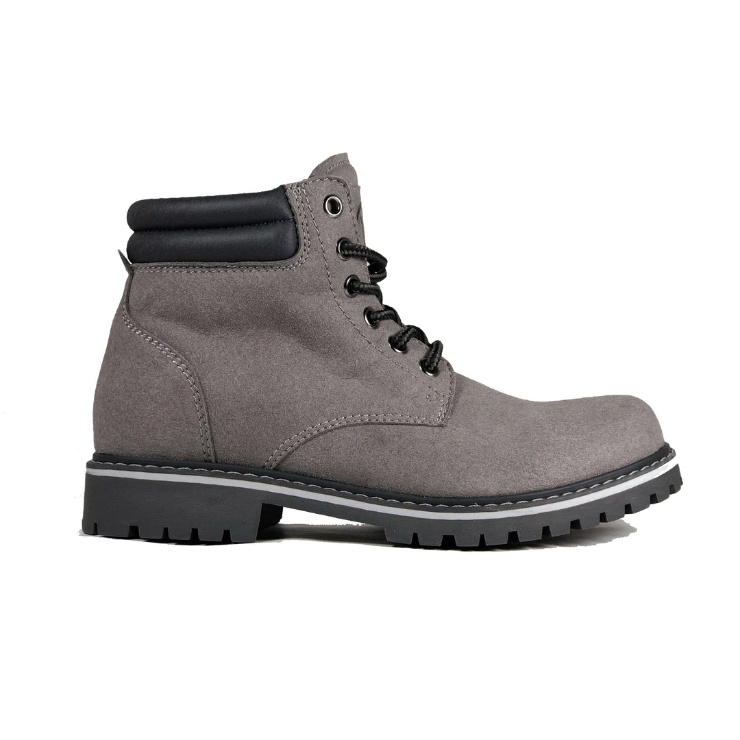 'Lennox' lace-up work boot for women by Zette Shoes - Grey - Vegan Style