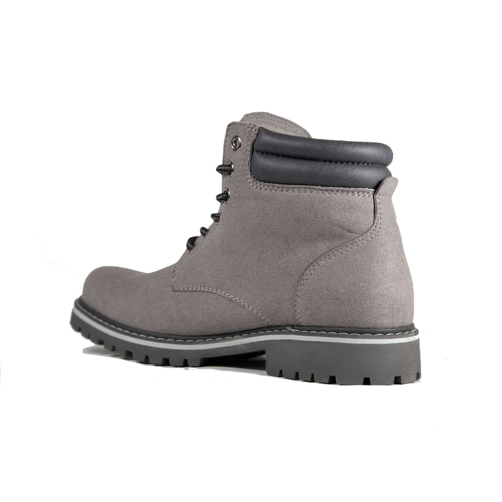 'Lennox' lace-up work boot for women by Zette Shoes - Grey - Vegan Style