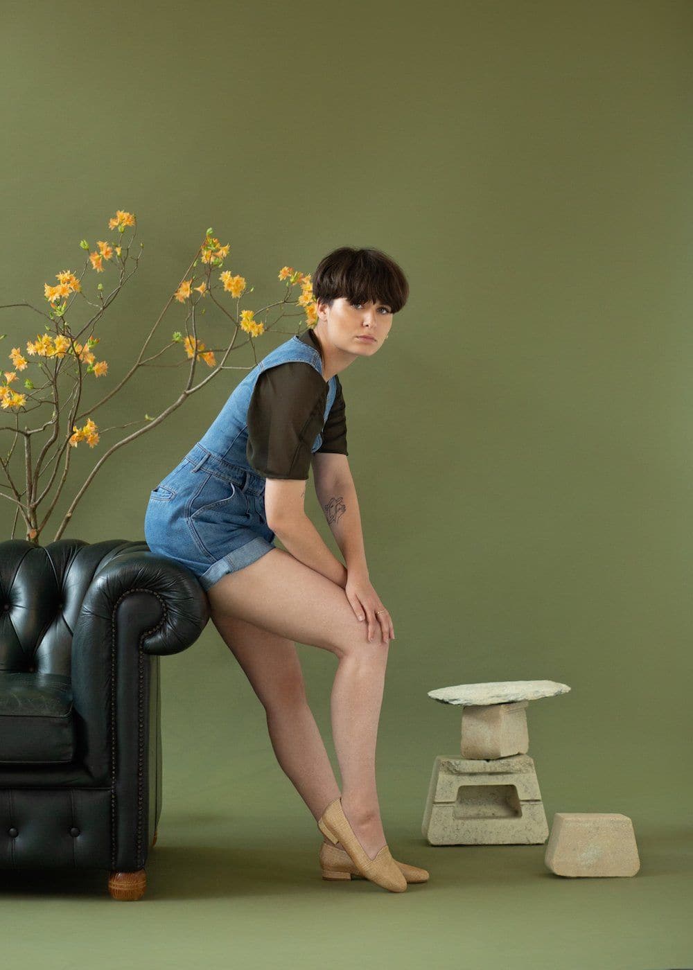 'Tracey' vegan-textile loafers by Zette Shoes - beige - Vegan Style