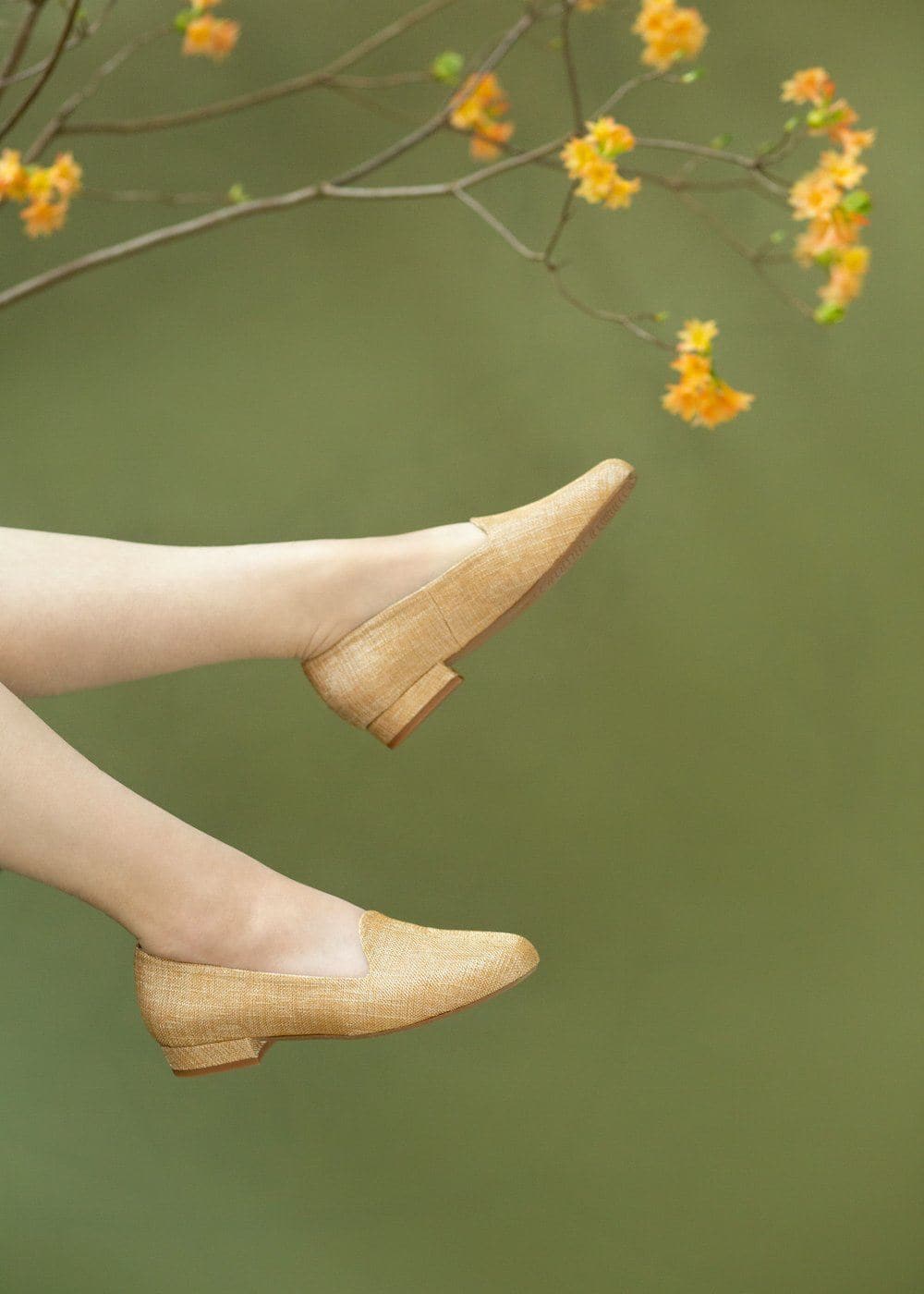 'Tracey' vegan-textile loafers by Zette Shoes - beige - Vegan Style