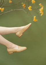 'Tracey' vegan-textile loafers by Zette Shoes - beige - Vegan Style